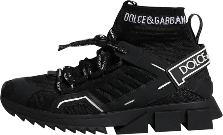 Black Sorrento Logo Men Sneakers Socks Men's Shoes - Image 6