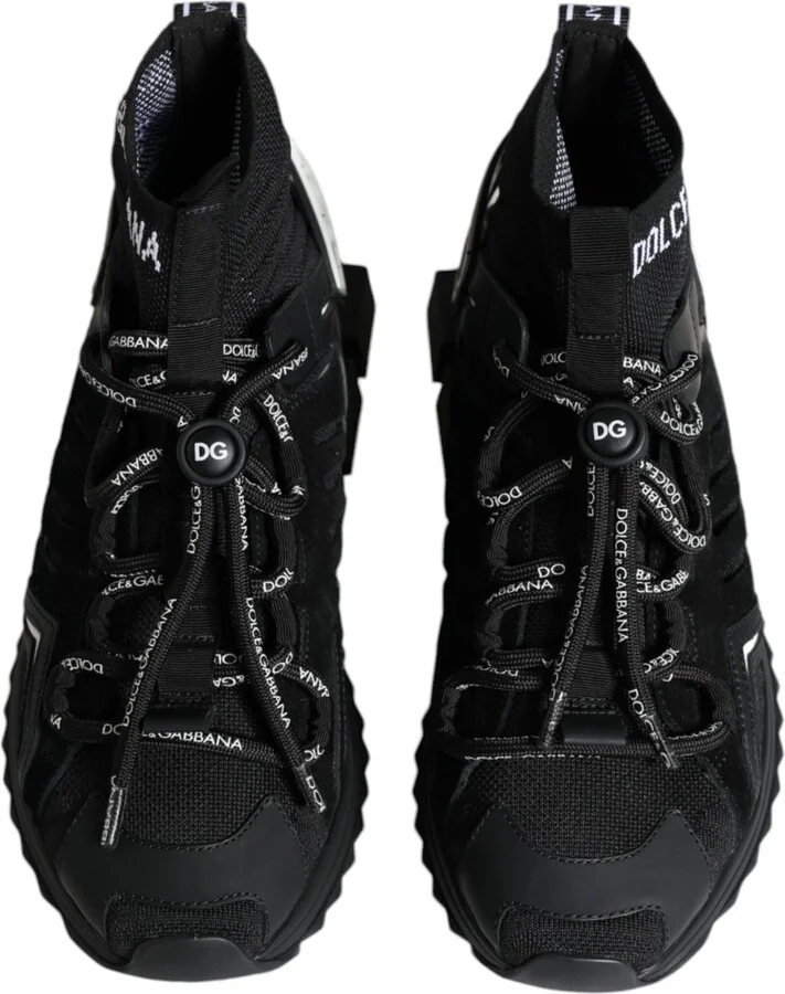Black Sorrento Socks Logo Sneakers Women's Shoes - Image 3