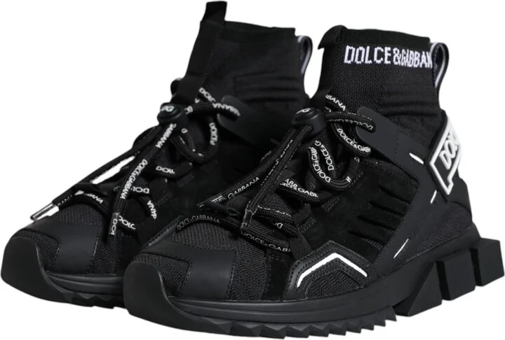 Black Sorrento Socks Logo Sneakers Women's Shoes - Image 4