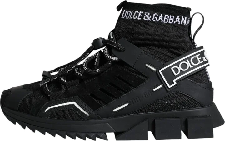 Black Sorrento Socks Logo Sneakers Women's Shoes - Image 6