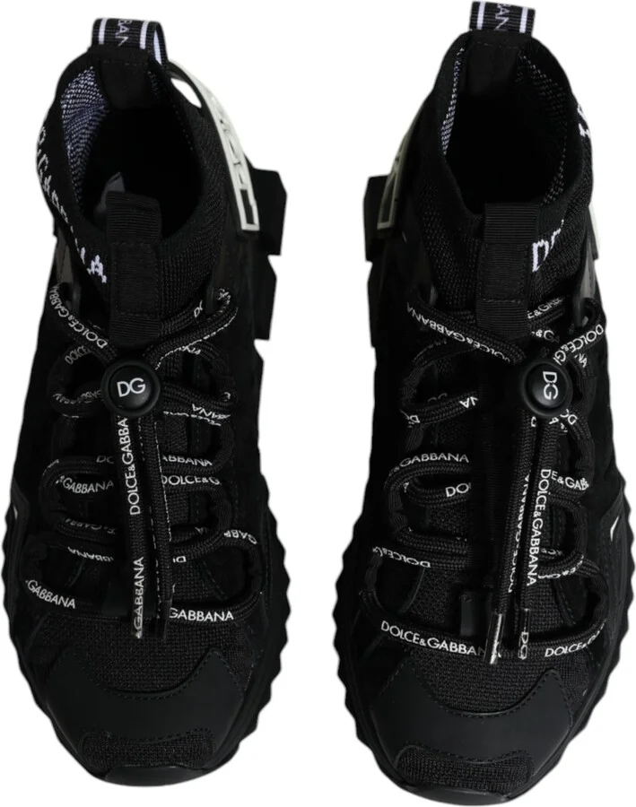 Black Sorrento Socks Logo Sneakers Women's Shoes - Image 3