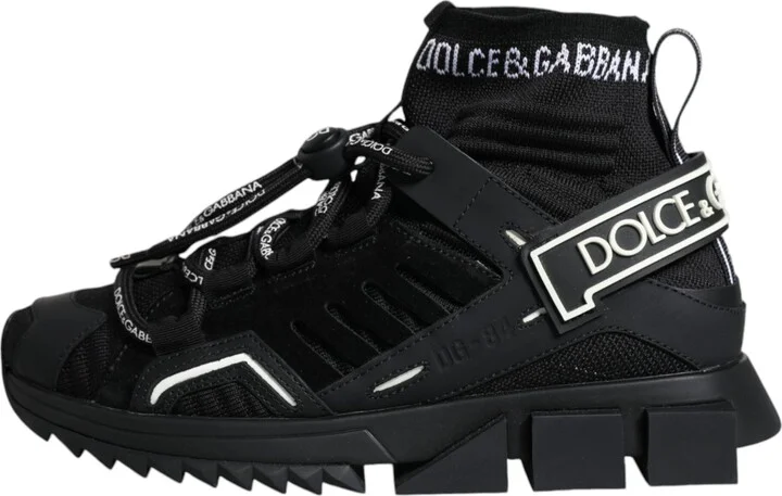 Black Sorrento Socks Logo Sneakers Women's Shoes - Image 6