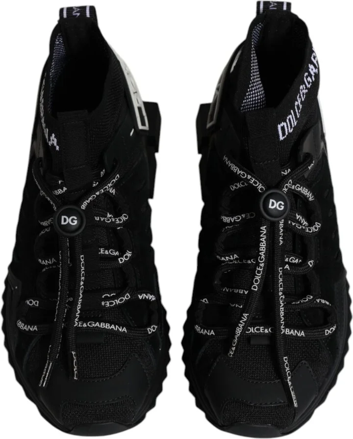Black Sorrento Socks Logo Sneakers Women's Shoes - Image 3