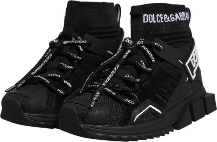 Black Sorrento Socks Logo Sneakers Women's Shoes - Image 4