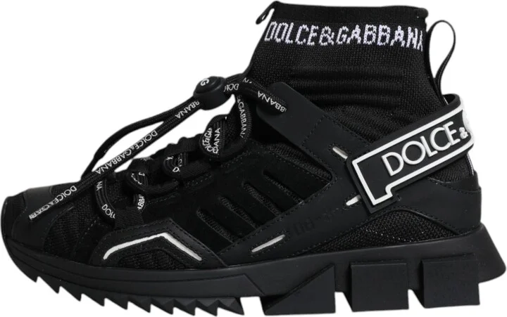Black Sorrento Socks Logo Sneakers Women's Shoes - Image 6