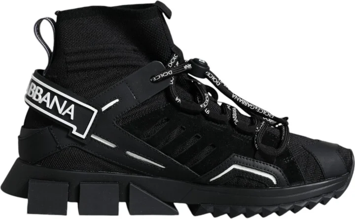Black Sorrento Socks Logo Sneakers Women's Shoes