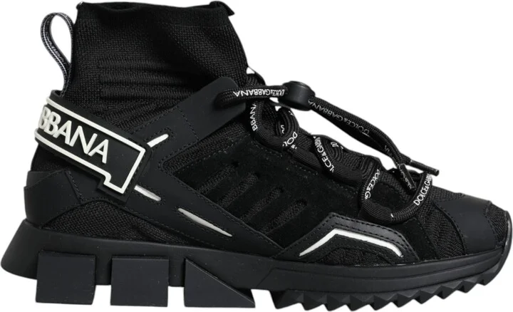 Black Sorrento Socks Logo Sneakers Women's Shoes