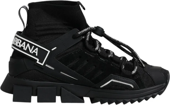 Black Sorrento Socks Logo Sneakers Women's Shoes