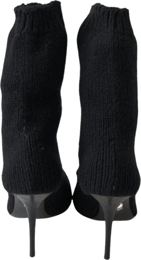 Black Stiletto Heel Mid Calf Women Boot Women's Shoes - Image 5