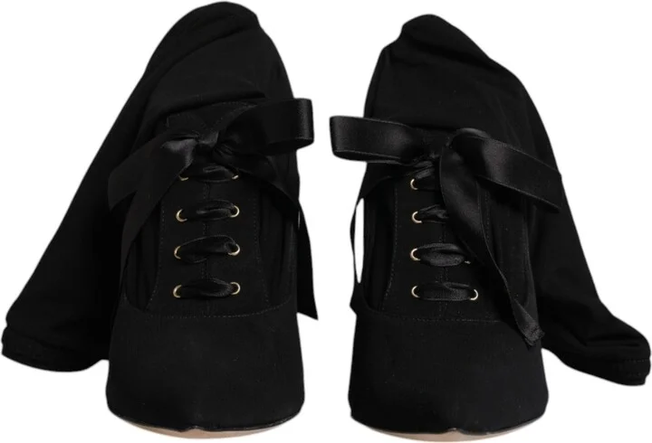 Black Stiletto Heels Mid Calf Boots Women's Shoes (Pre-Owned) - Image 2