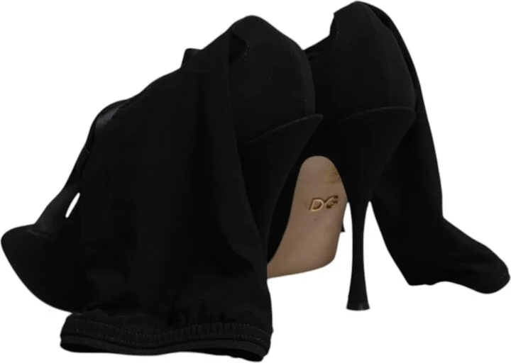 Black Stiletto Heels Mid Calf Boots Women's Shoes (Pre-Owned) - Image 5