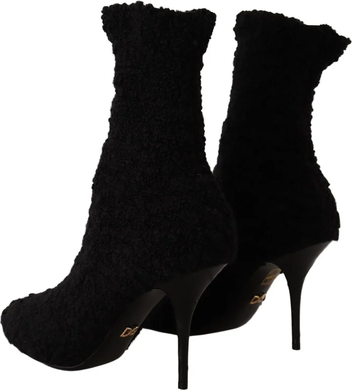 Black Stiletto Heels Mid Calf Women Women's Boots - Image 3