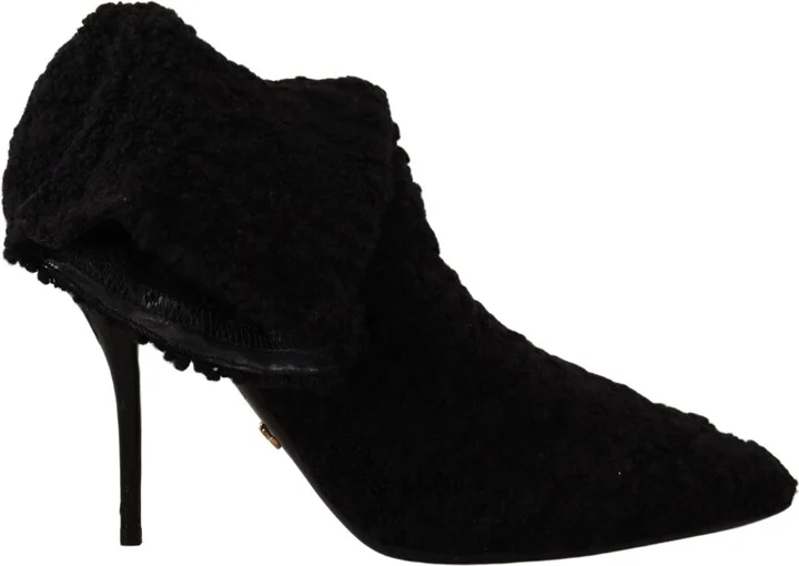 Black Stiletto Heels Mid Calf Women Women's Boots