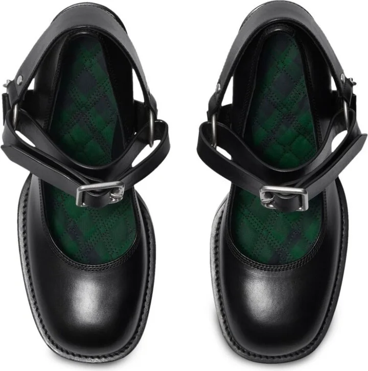 Black Stirrup 85 Leather Pumps - Image 4