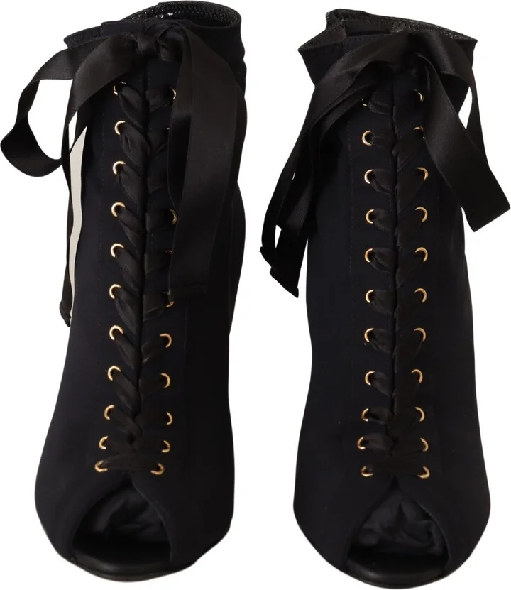 Black Stretch Short Ankle Boots Women's Shoes - Image 4