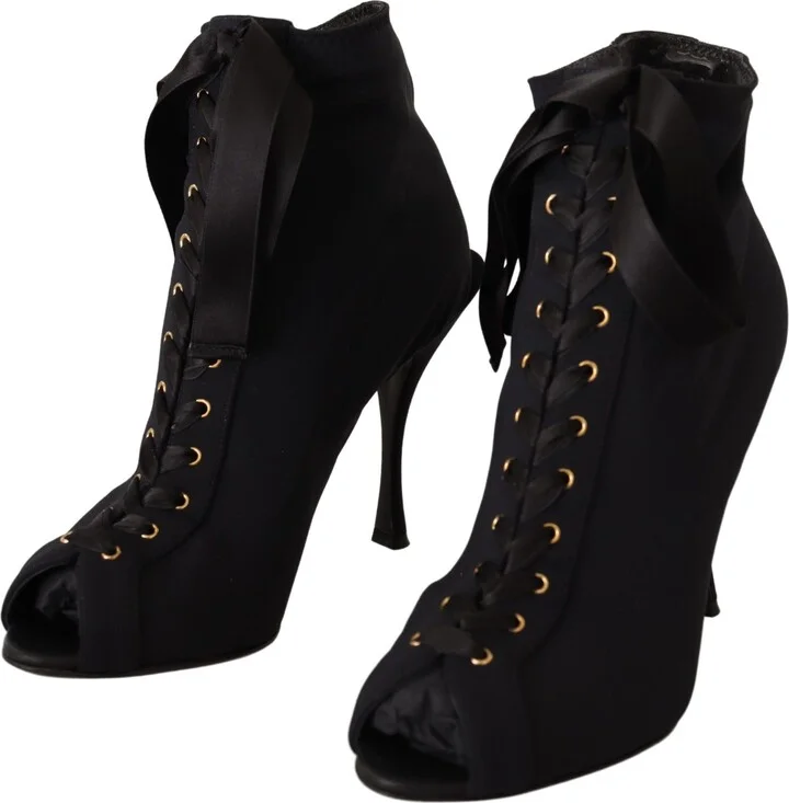 Black Stretch Short Ankle Boots Women's Shoes - Image 5
