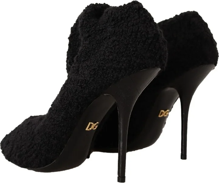 Black Stretch Socks Knee High Booties Women's Shoes - Image 4
