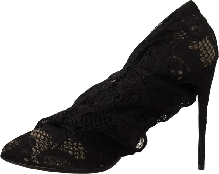 Black Stretch Socks Taormina Lace Boots Women's Shoes - Image 4