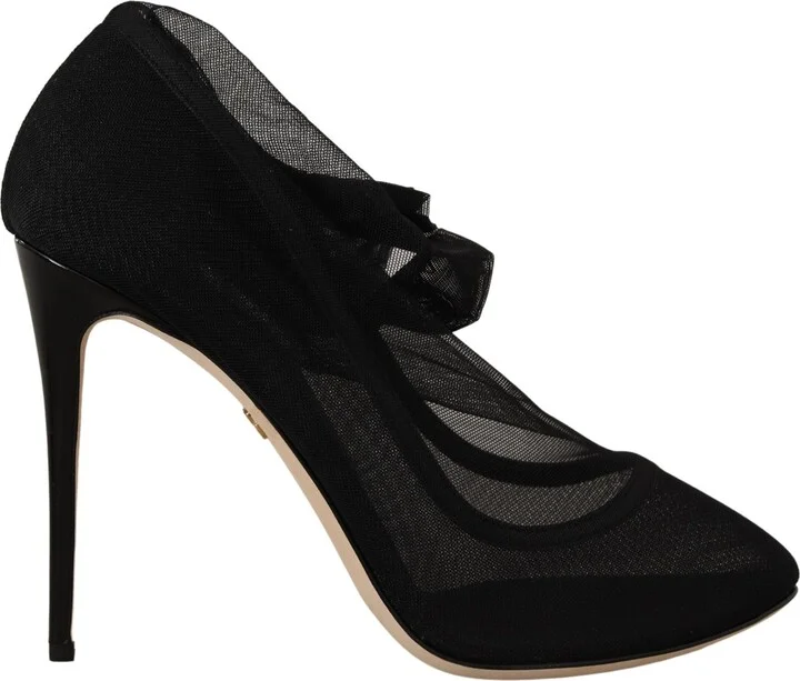 Black Stretch Tulle Stretch Boots Women's Shoes