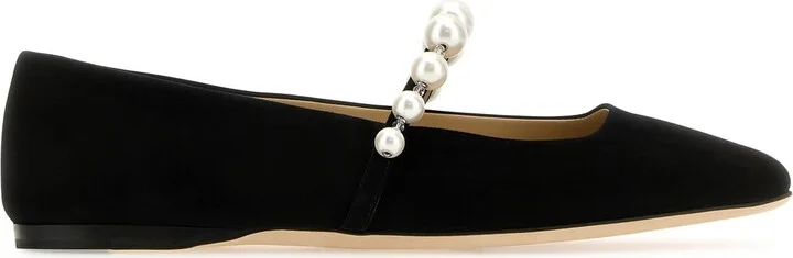 Black suede Ade ballerinas
