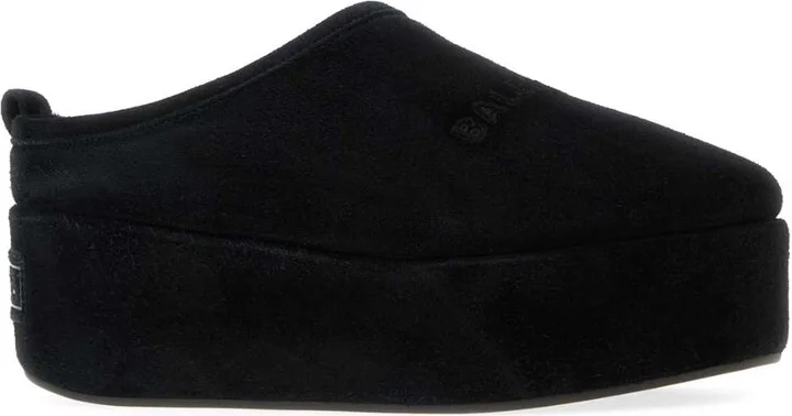 Black Suede Alaska Soft Slippers - Image 2