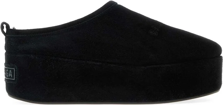 Black Suede Alaska Soft Slippers