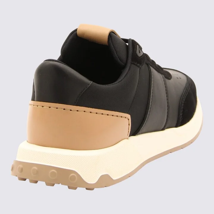 Black Suede And Beige Leather Sneakers - Image 2