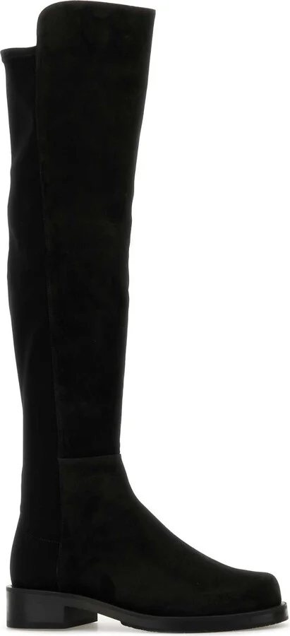 Black Suede And Fabric 5050 Boots - Image 2