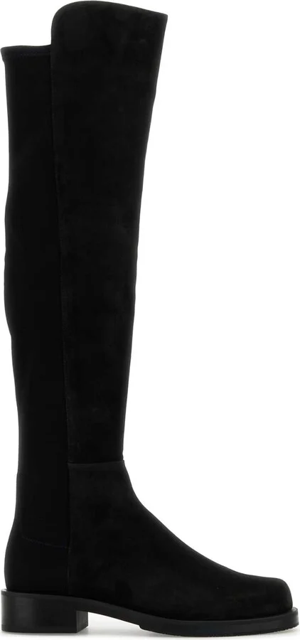 Black Suede And Fabric 5050 Boots