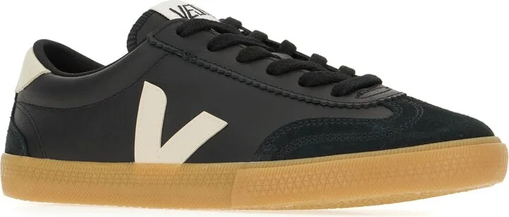 Black Suede And Fabric Volley Sneakers - Image 2