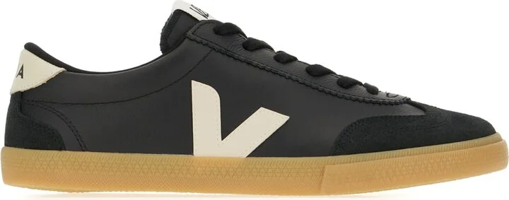 Black Suede And Fabric Volley Sneakers