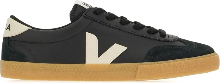 Black Suede And Fabric Volley Sneakers