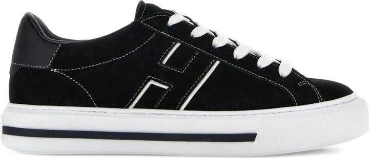 Black Suede And Leather Sneakers