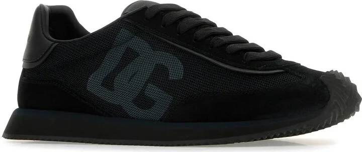 Black Suede And Mesh Dg Aria Sneakers - Image 2