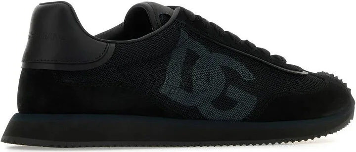 Black Suede And Mesh Dg Aria Sneakers - Image 3