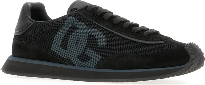 Black Suede And Mesh Dg Aria Sneakers - Image 2