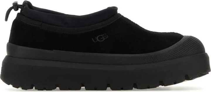 Black Suede And Rubber Tasman Weather Hybrid Slip-ons