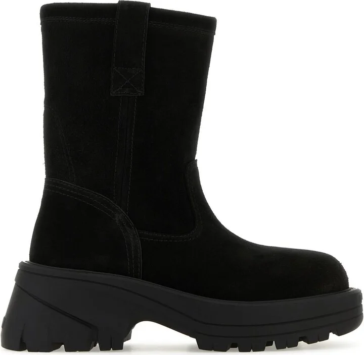 Black suede ankle boots