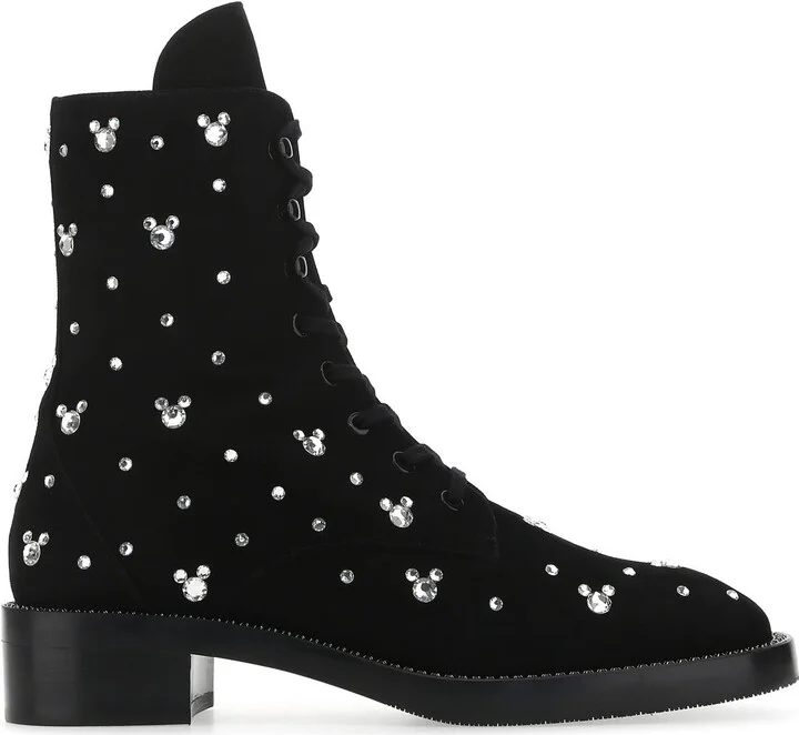 Black suede ankle boots