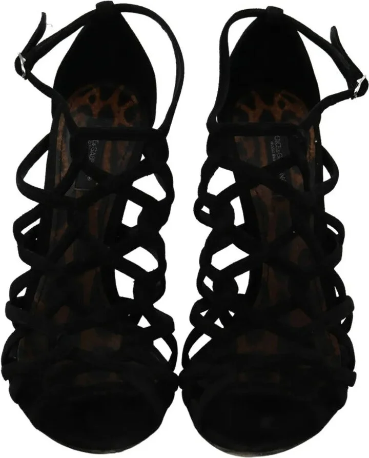 Black Suede Ankle Strap Stiletto Women's Shoes (Pre-Owned) - Image 3