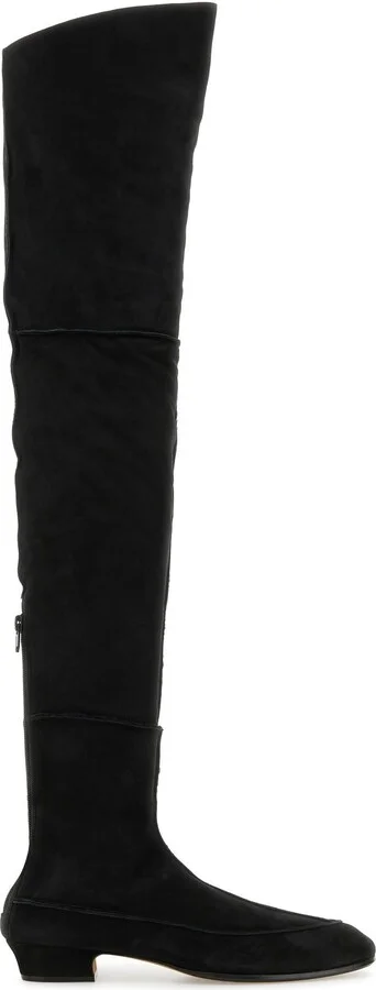 Black suede Awar 25 over-the-knee boots