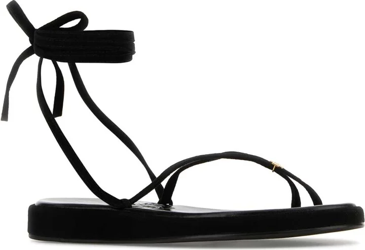 Black Suede Capri Sandals - Image 2