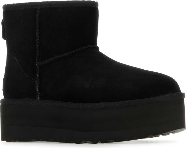 Black Suede Classic Mini Platform Ankle Boots - Image 2