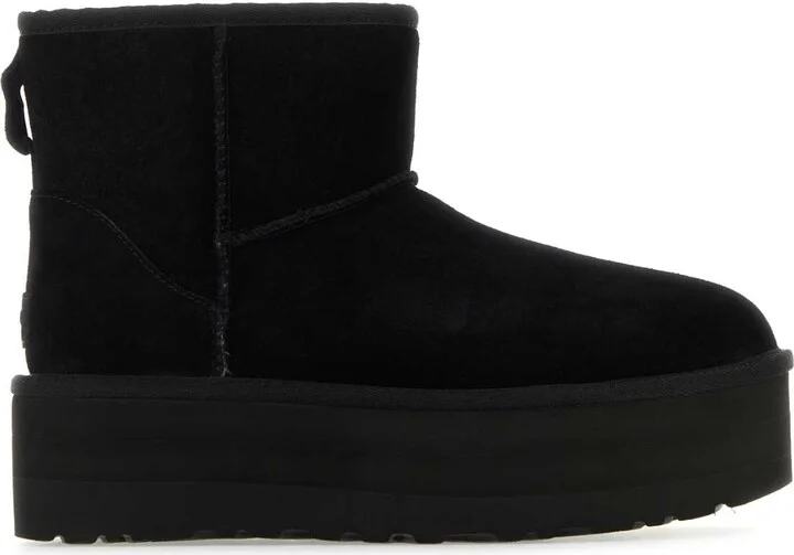 Black Suede Classic Mini Platform Ankle Boots