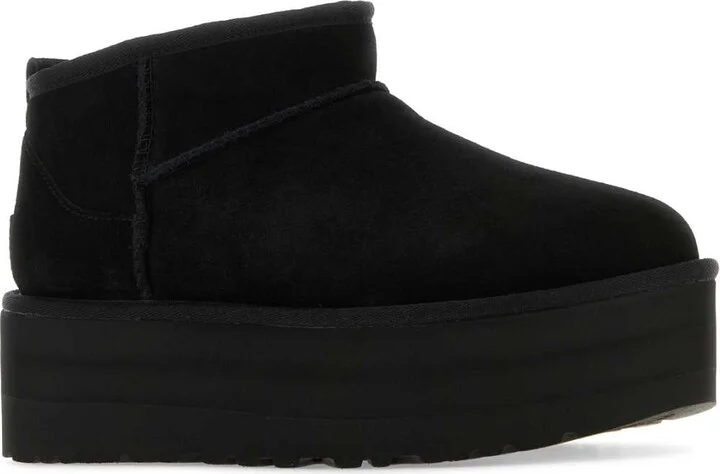 Black Suede Classic Ultra Mini Platform Ankle Boots - Image 2