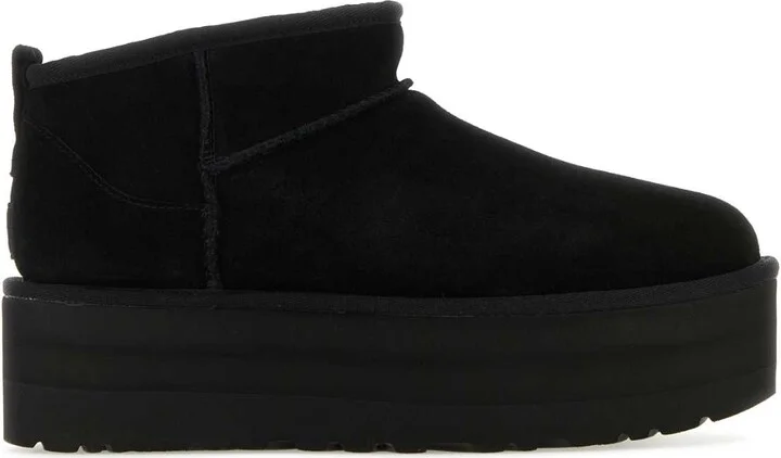Black Suede Classic Ultra Mini Platform Ankle Boots