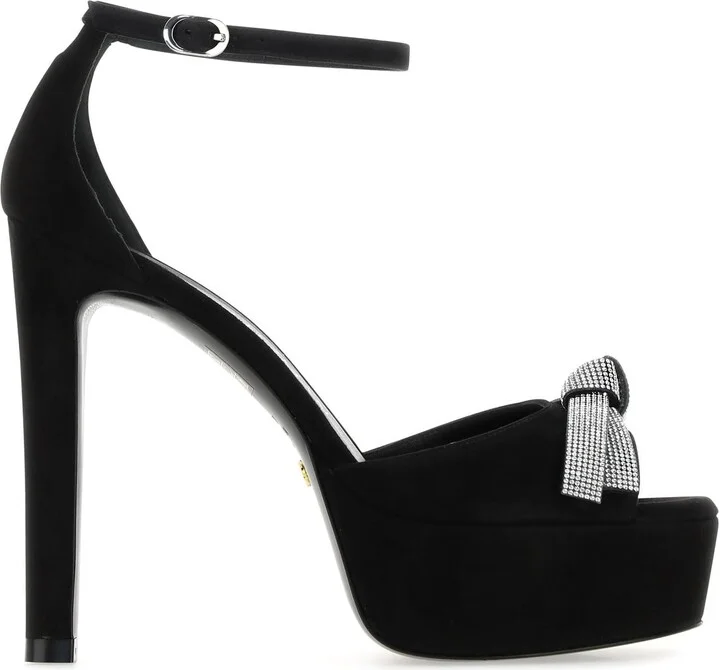 Black suede Discoplatform sandals
