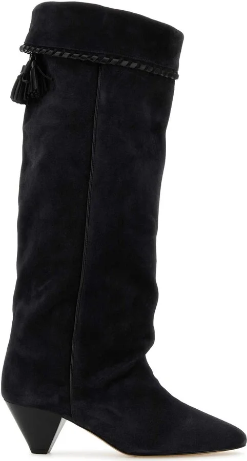 Black Suede Elisa Boots