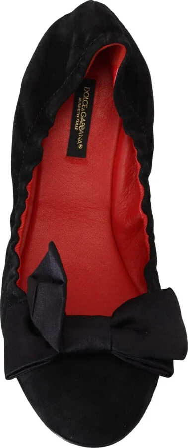 Black Suede Flat Slip On Ballet Women's Shoes - Image 5