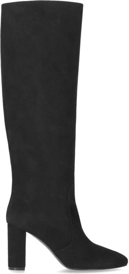 Black Suède Heeled High Boot